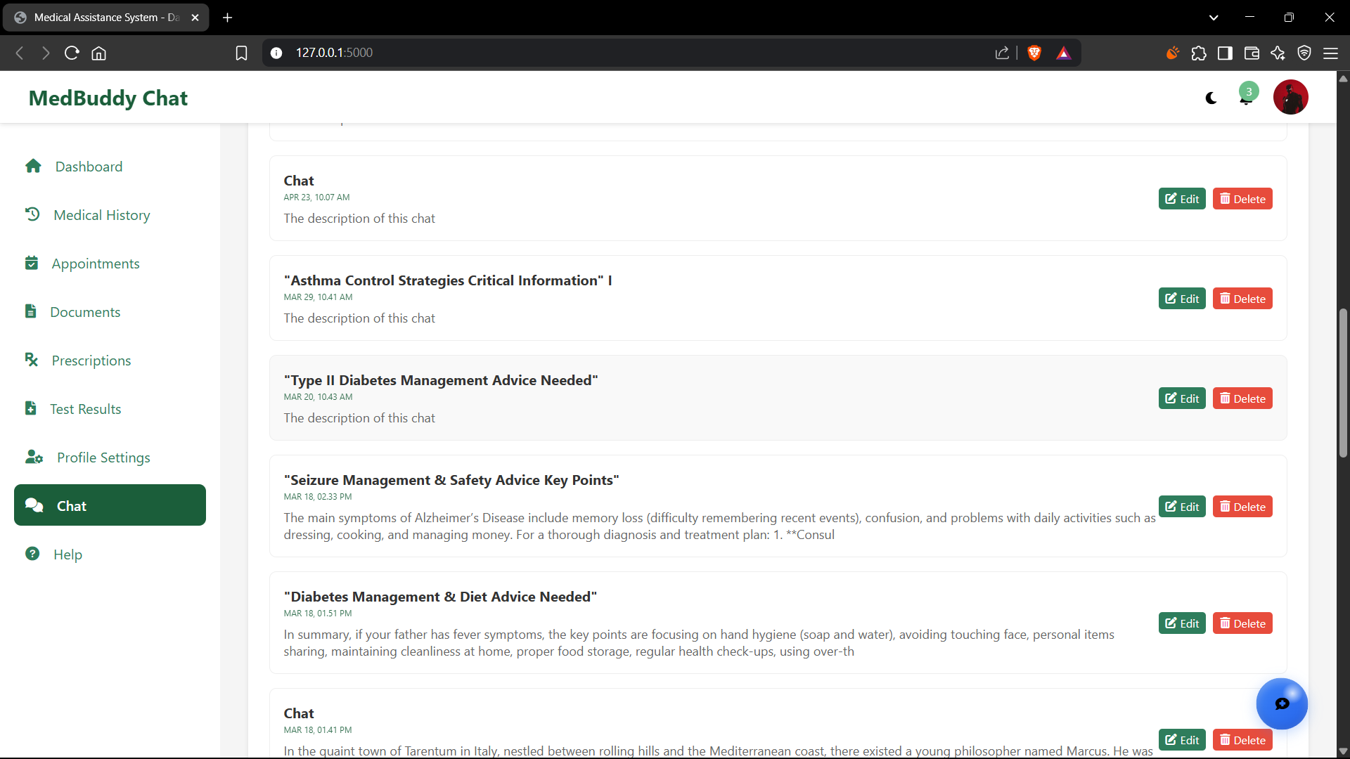 Chatbot Interface Example - View 3